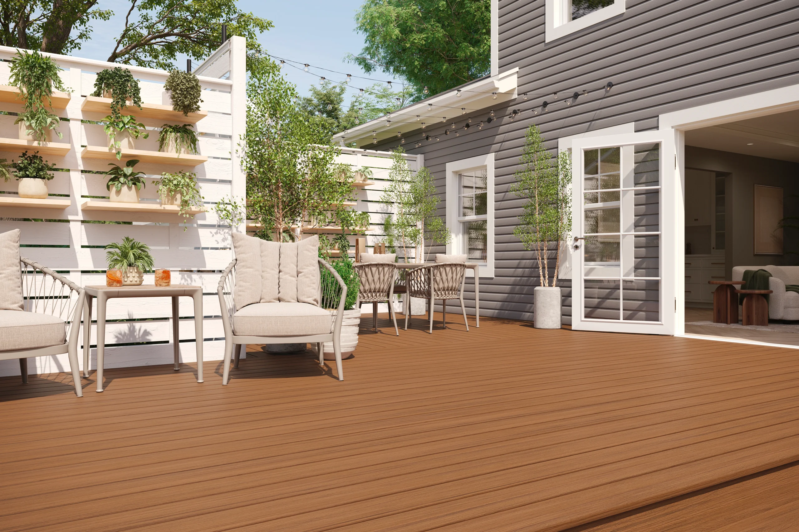 deck construction fairfax va modern backyard deck with seating area and privacy wall