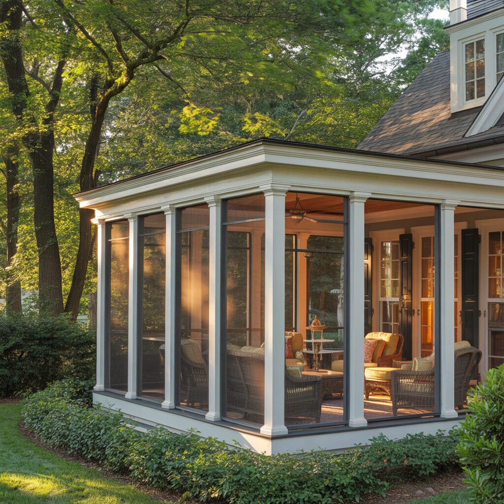 Custom screened-in porch for a Wolf Trap VA home
